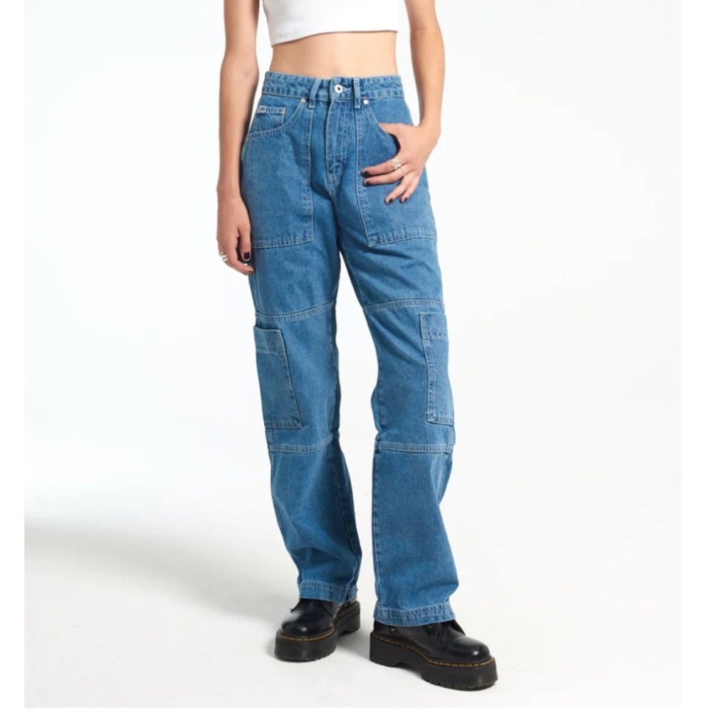 THE RAGGED PRIEST Combat Jeans size 10 light blue